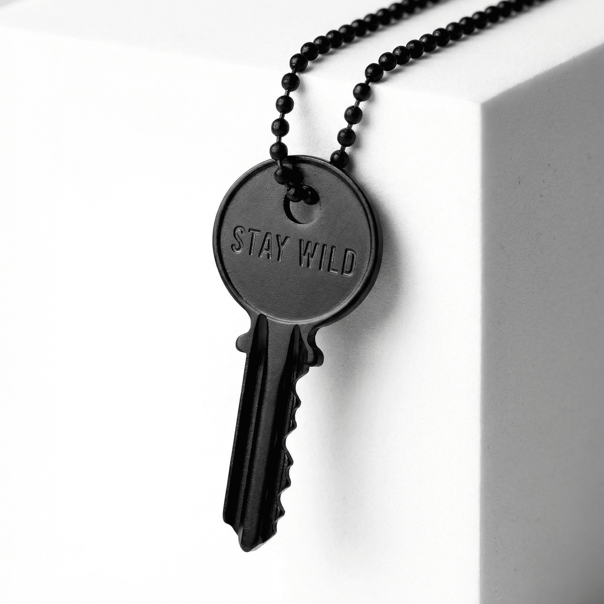 Atticus Matte Black Classic Key Ball Chain Necklace The Giving Keys STAY WILD