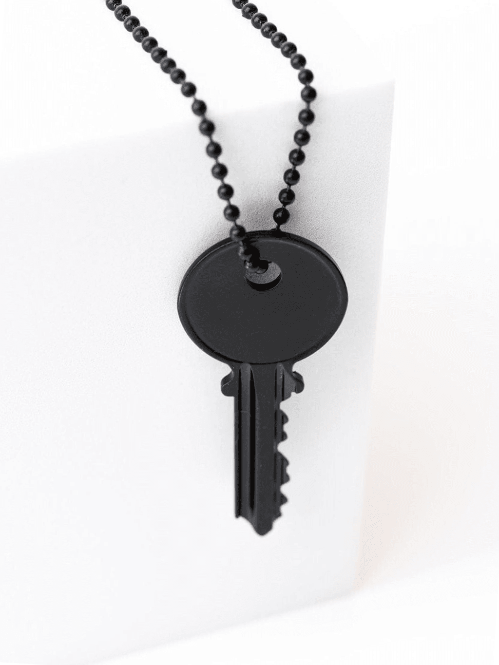 Matte Black Classic Key Ball Chain Necklace Necklaces The Giving Keys