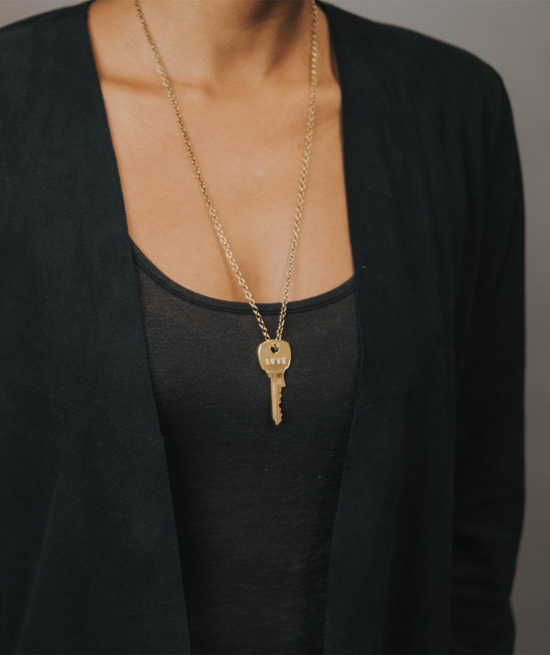 Classic Key Gold Rolo Chain Necklace Necklaces The Giving Keys 