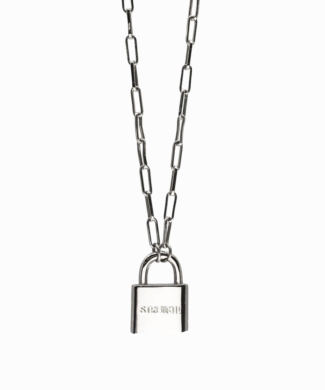Brooklyn Padlock Necklace Necklaces The Giving Keys STRENGTH SILVER 