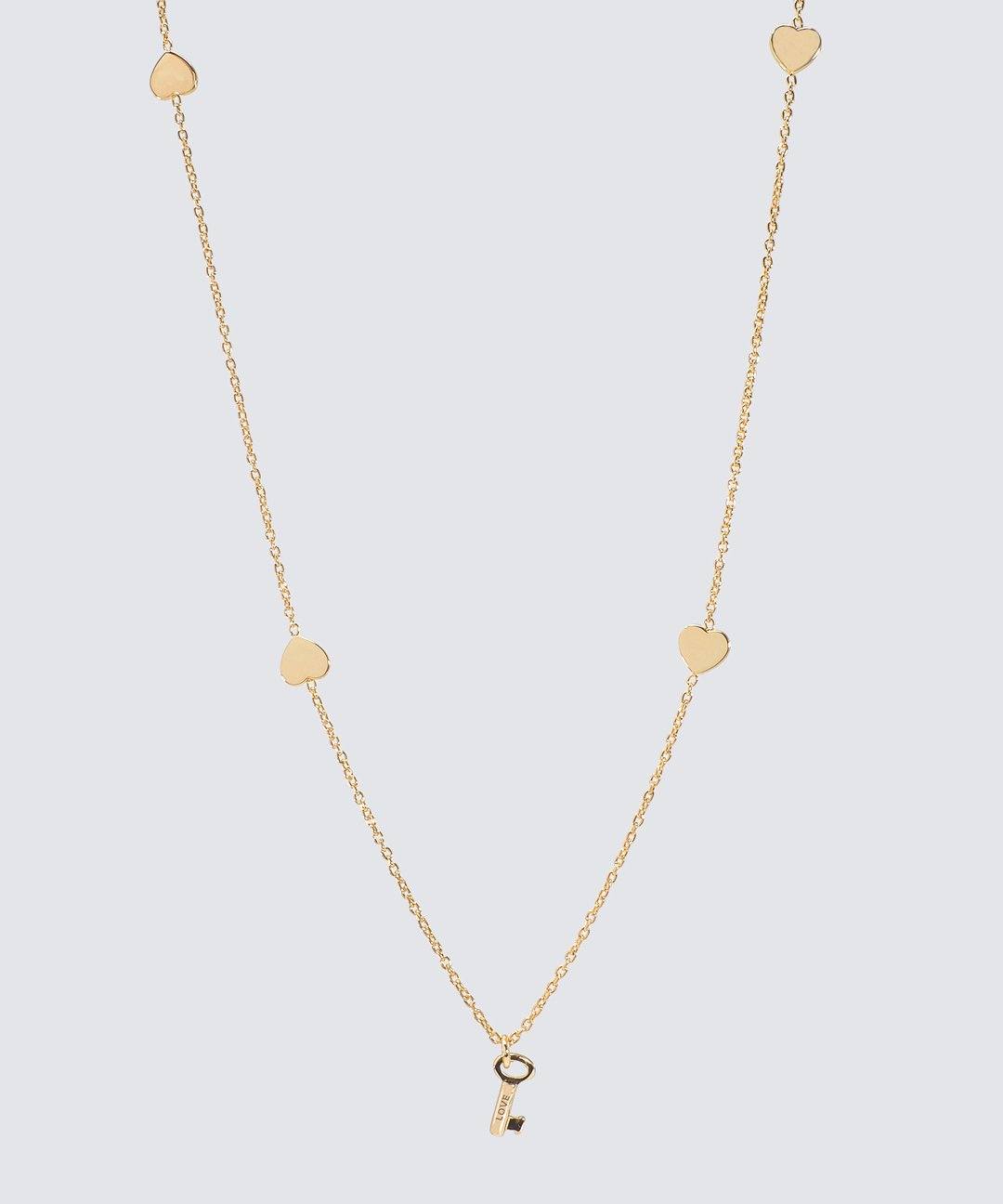 Heart Drop Mini Skeleton Key Necklace Necklaces The Giving Keys LOVE