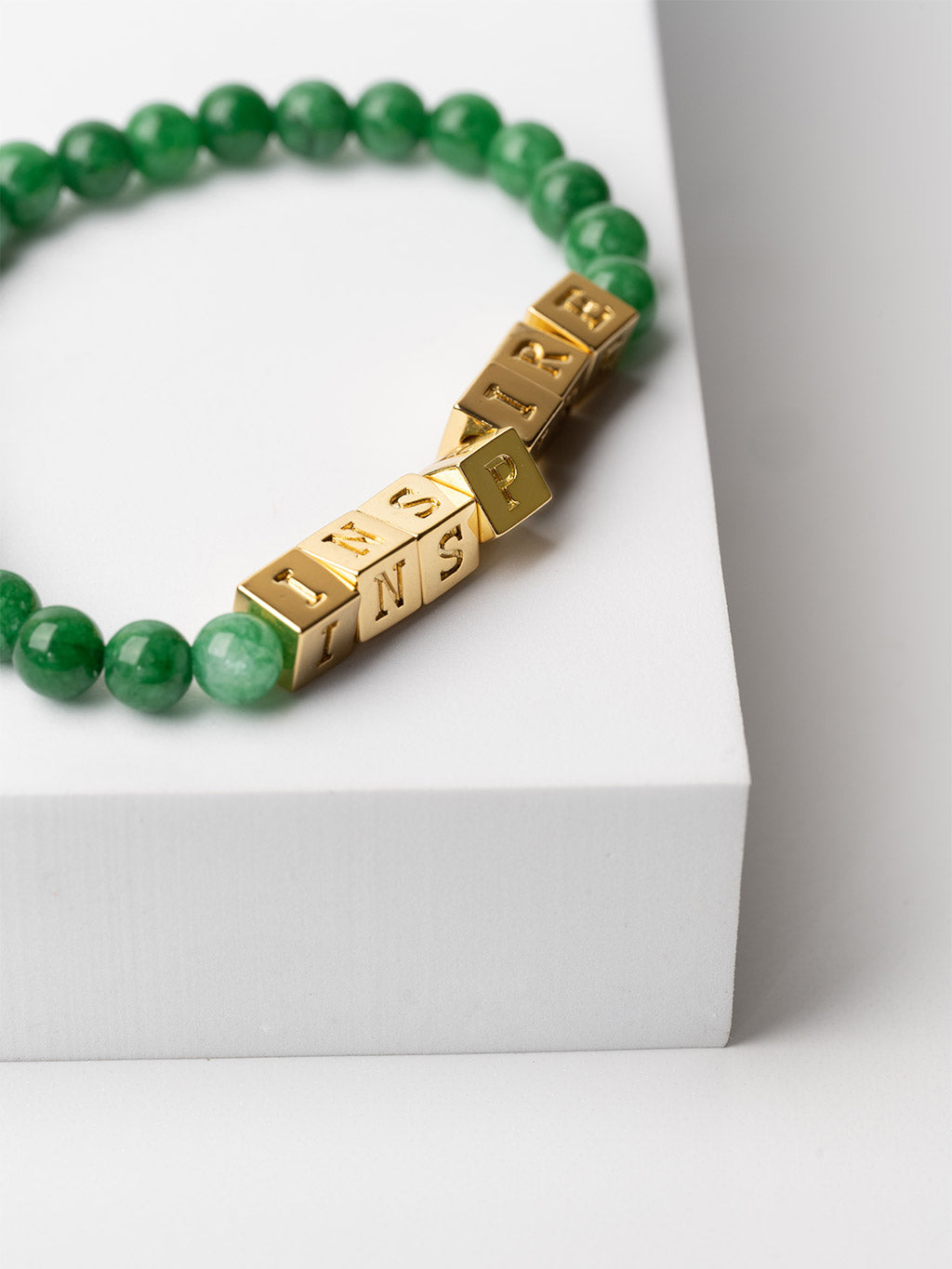 INSPIRE Jade Block Bead Bracelet | The Giving Keys