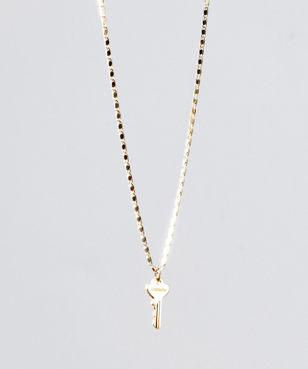 Petite Key Necklace Necklaces The Giving Keys STRENGTH GOLD 