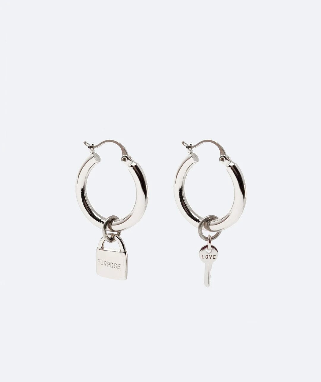 Chunky Hoop Earrings Earrings The Giving Keys LOVE + PURPOSE Silver