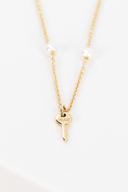 Peaceful Pearl Mini Key Necklace Necklaces The Giving Keys 