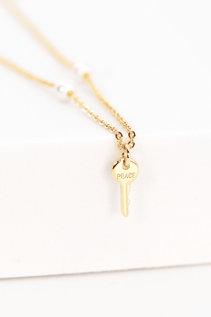 Peaceful Pearl Mini Key Necklace Necklaces The Giving Keys 