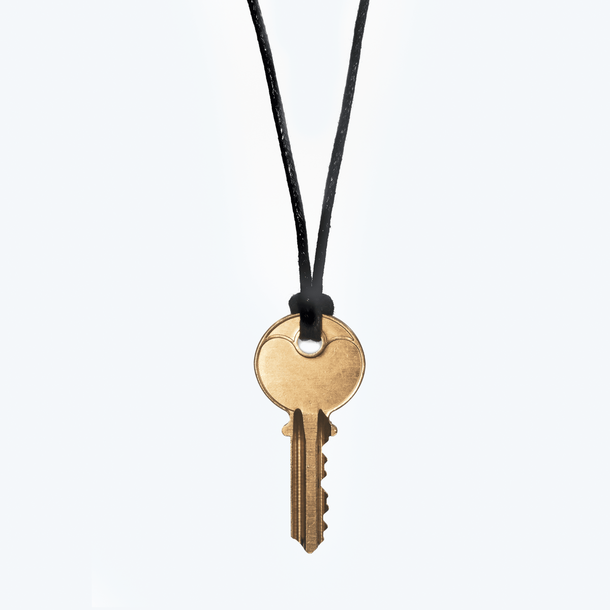 Black String Key Necklace with Custom Engraved Word | The Giving Keys
