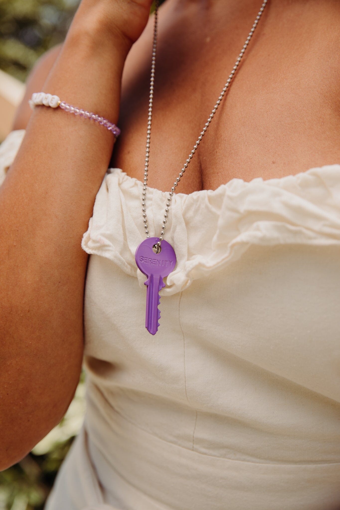 N - Lavender Classic Ball Chain Key Necklace Necklaces The Giving Keys 