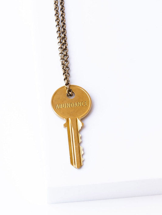N - ABUNDANCE Classic Key Necklace Necklaces The Giving Keys ABUNDANCE GOLD 