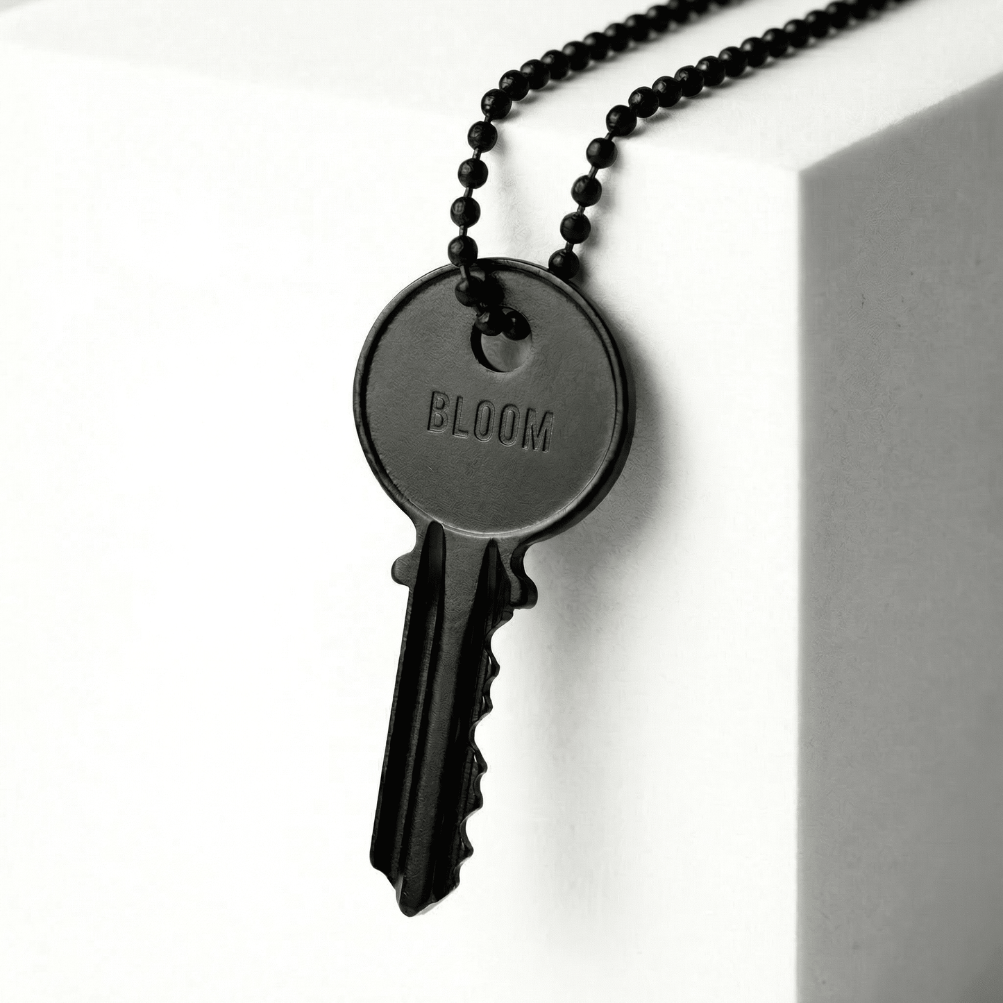 Atticus Matte Black Classic Key Ball Chain Necklace The Giving Keys BLOOM 