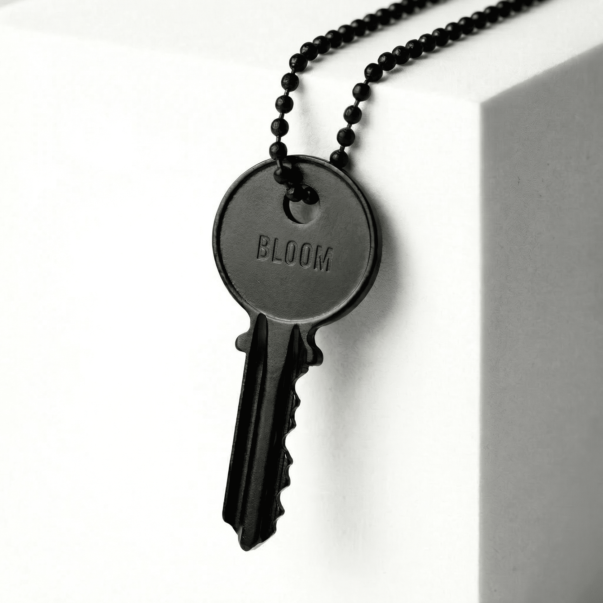 Atticus Matte Black Classic Key Ball Chain Necklace The Giving Keys BLOOM 