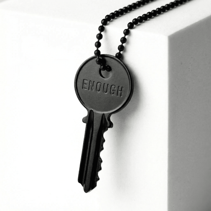 Atticus Matte Black Classic Key Ball Chain Necklace The Giving Keys ENOUGH 