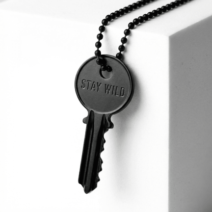 Atticus Matte Black Classic Key Ball Chain Necklace The Giving Keys STAY WILD 