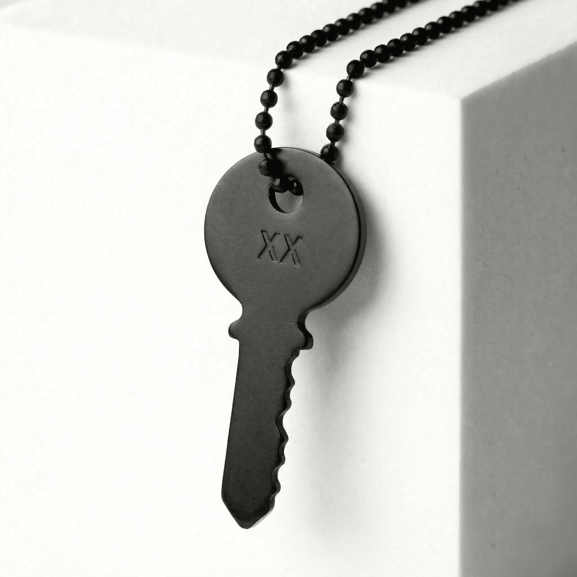 Atticus Matte Black Classic Key Ball Chain Necklace The Giving Keys 