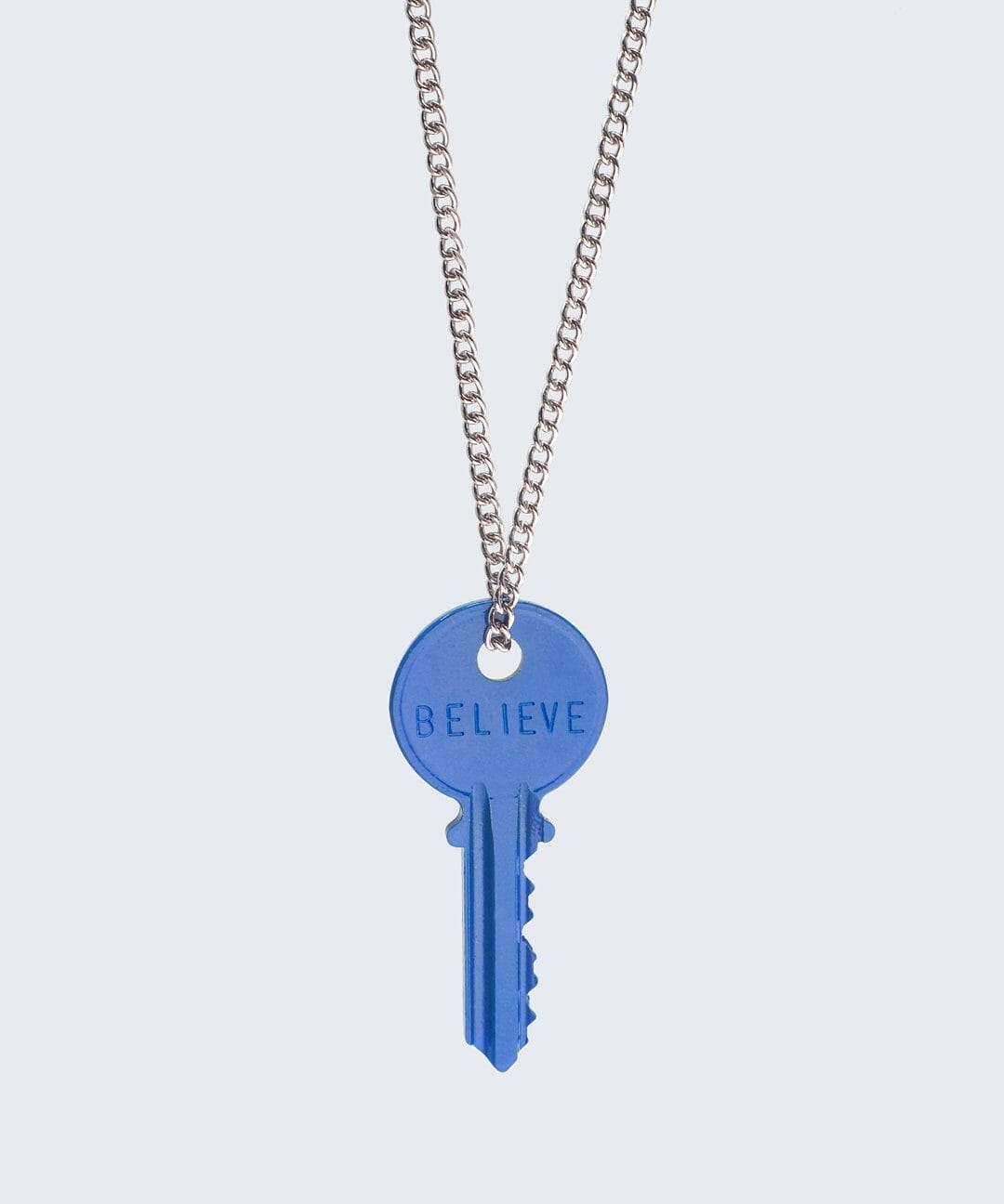 N - Royal Blue Classic Ball Chain Key Necklace Necklaces The Giving Keys 