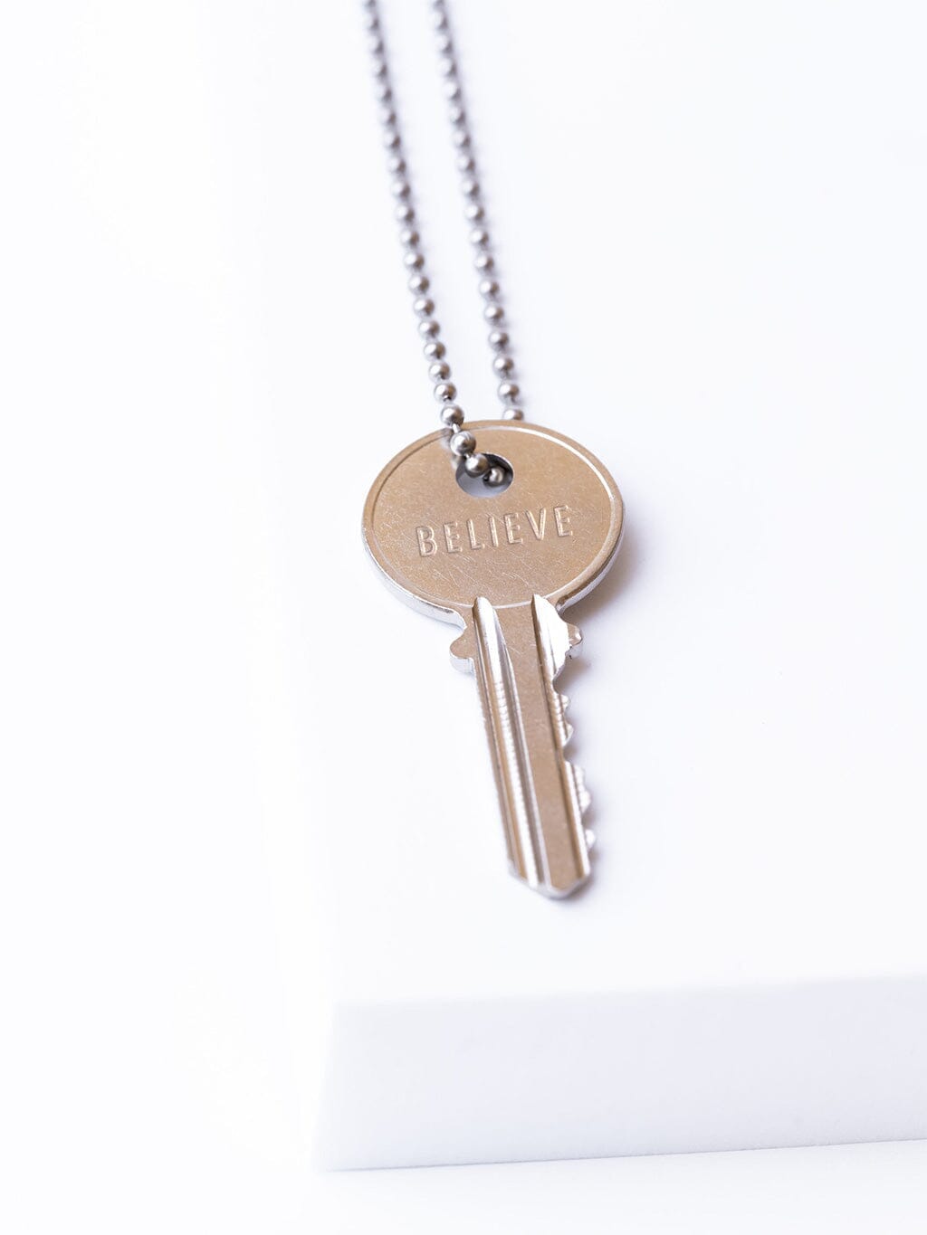 N - Classic Ball Chain Key Necklace Necklaces The Giving Keys Silver Ball 