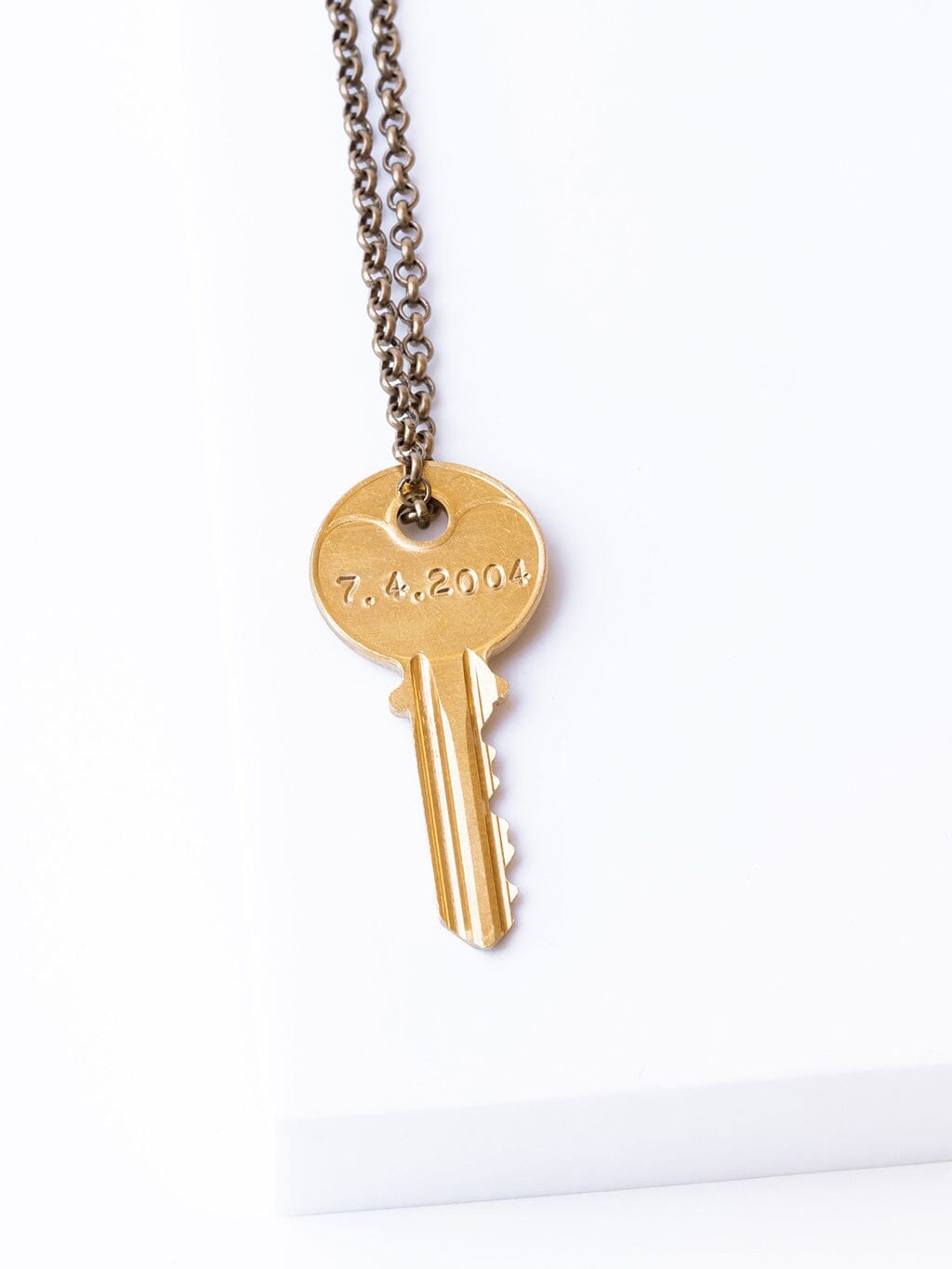 N - Date to Remember Classic Key Necklace Necklaces The Giving Keys Antique Gold 