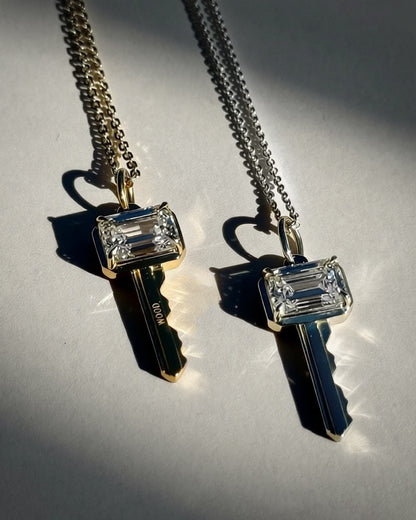 14k Gold Diamond Unlocked Key Pendant The Giving Keys 