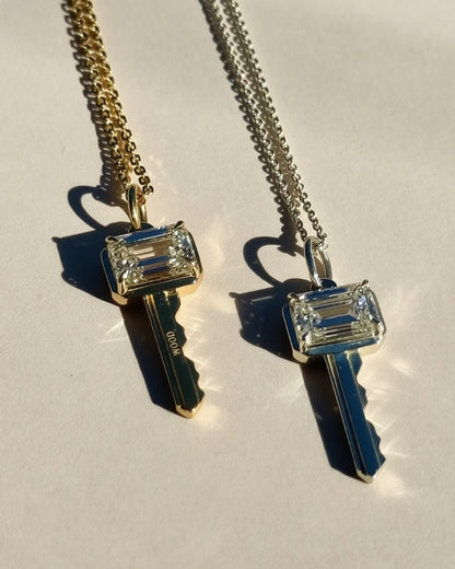 14k Gold Diamond Unlocked Key Pendant The Giving Keys 