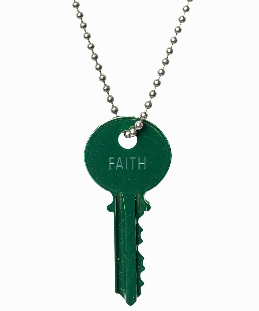 N - Emerald Green Classic Ball Chain Key Necklace Necklaces The Giving Keys 