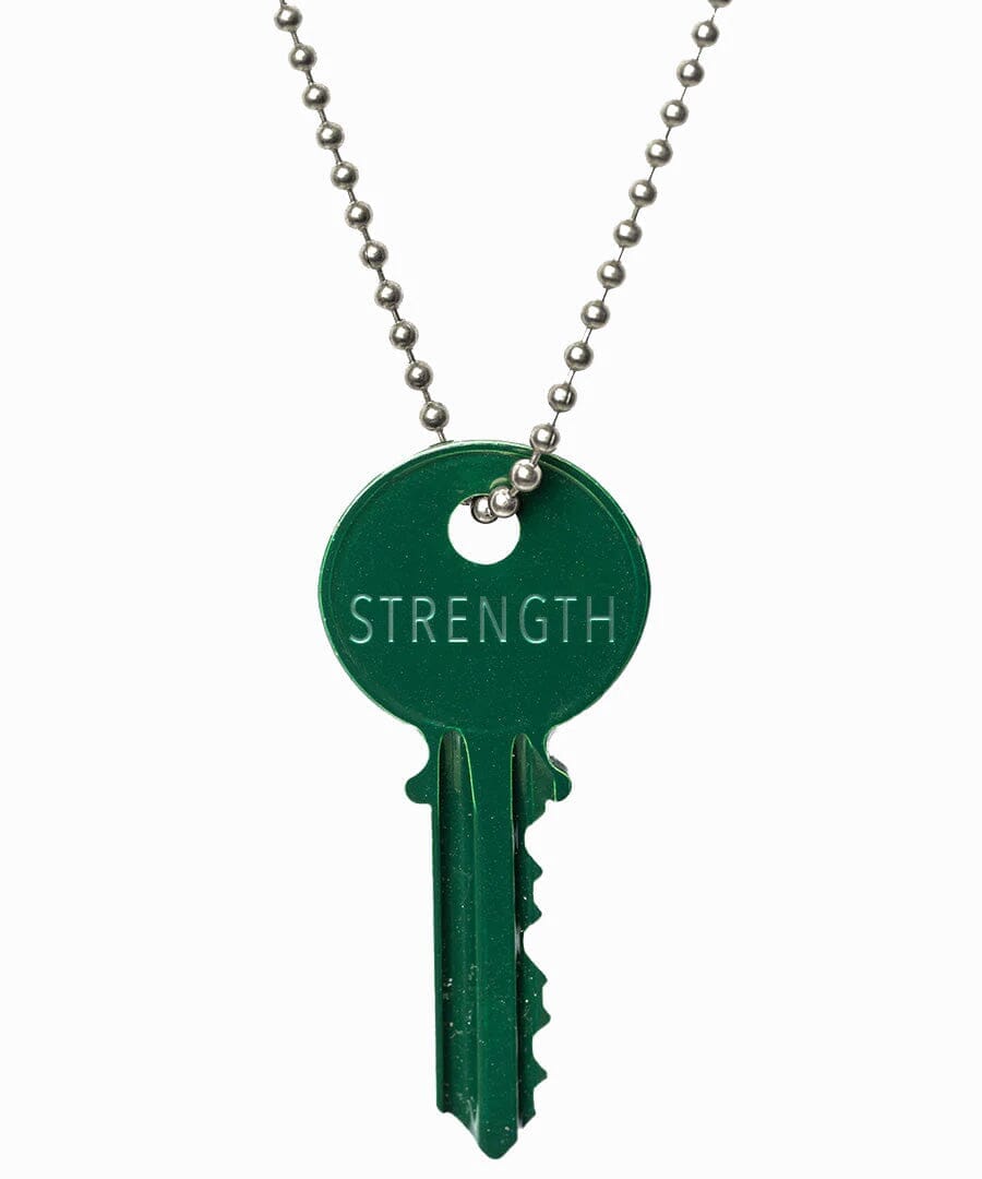 N - Emerald Green Classic Ball Chain Key Necklace Necklaces The Giving Keys 