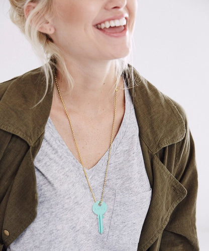 Classic Key Gold Ball Chain Necklace Necklaces The Giving Keys 