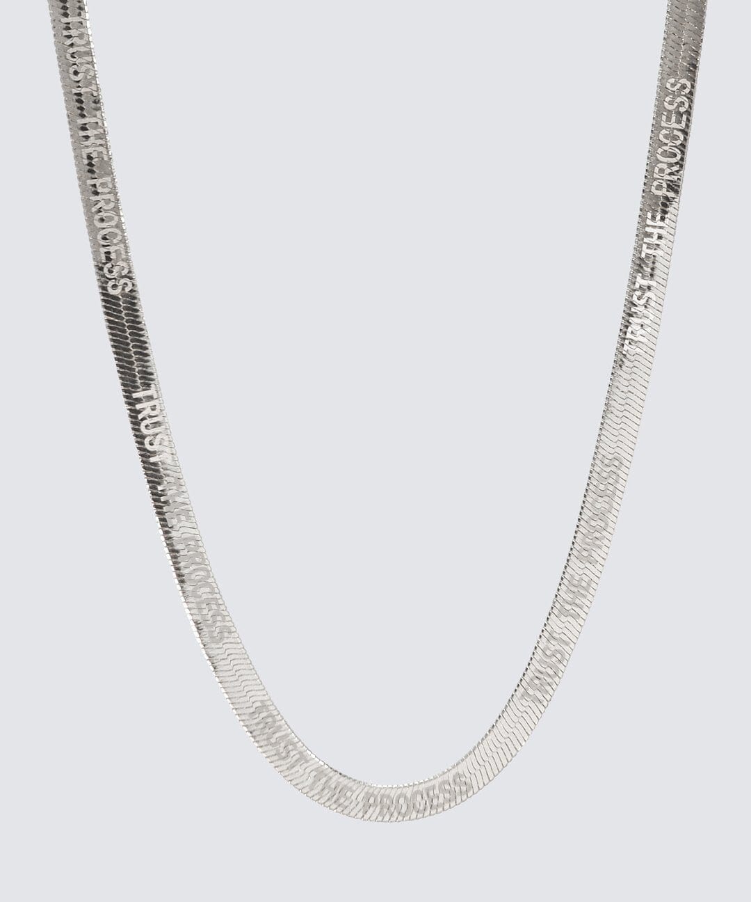 Silver Herringbone Necklace Necklaces Borun Silver TRUST THE PROCESS 