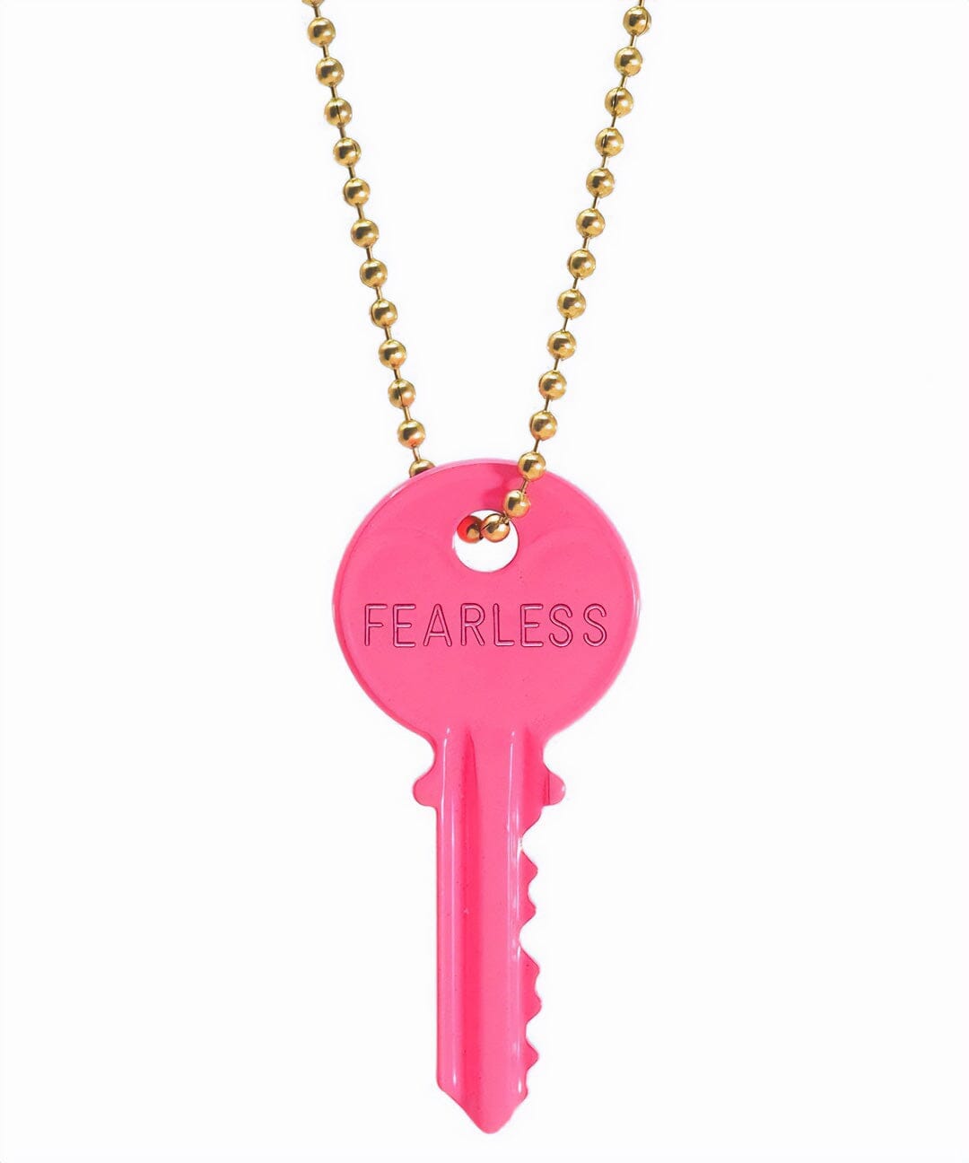 N - Hot Pink Classic Ball Chain Key Necklace Necklaces The Giving Keys 