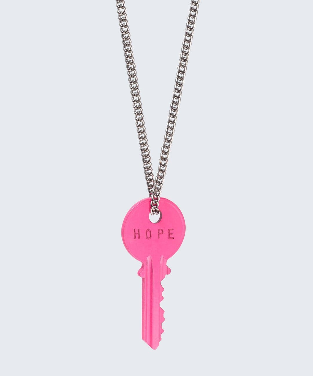 N - Hot Pink Classic Ball Chain Key Necklace Necklaces The Giving Keys 