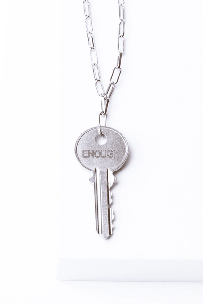 Atticus Vintage Key Brooklyn Chain Necklace The Giving Keys ENOUGH Silver 