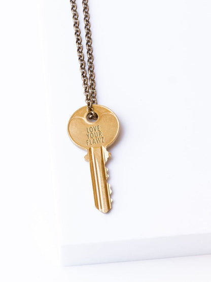 N - Love Your Flawz Classic Key Necklace Necklaces The Giving Keys 