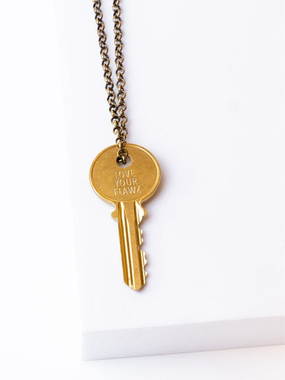 N - Love Your Flawz Classic Key Necklace Necklaces The Giving Keys 