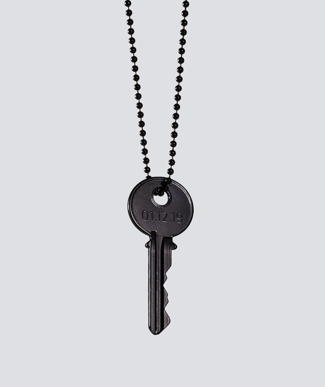 N -Sobriety Date Anniversary Matte Black Key Necklace Necklaces The Giving Keys 
