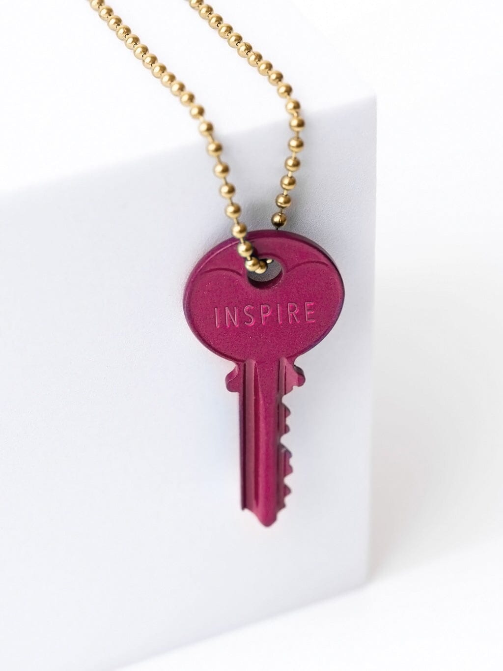 N - Magenta Classic Ball Chain Key Necklace Necklaces The Giving Keys 