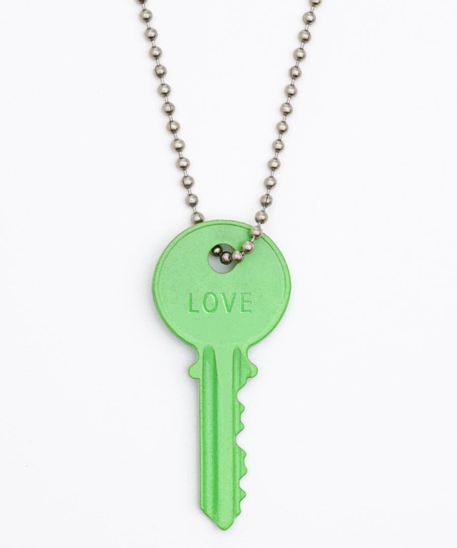 N - Neon Green Classic Ball Chain Key Necklace Necklaces The Giving Keys 