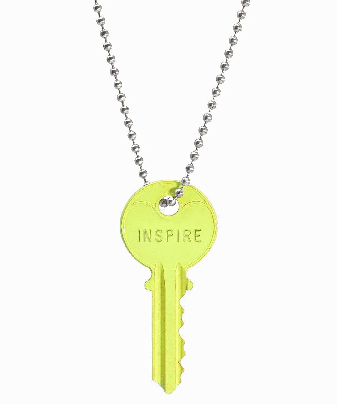 N - Neon Yellow Classic Ball Chain Key Necklace Necklaces The Giving Keys 