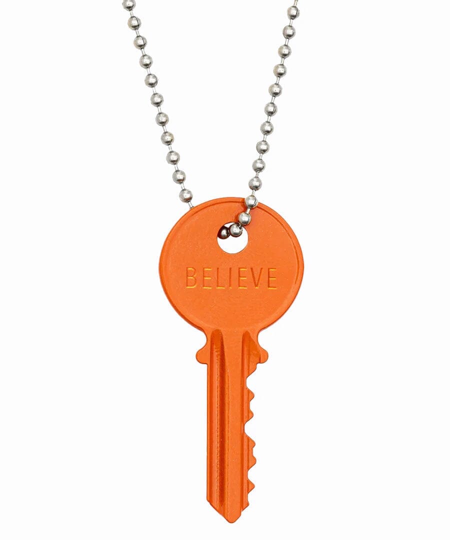 N - Orange Classic Ball Chain Key Necklace Necklaces The Giving Keys SILVER 