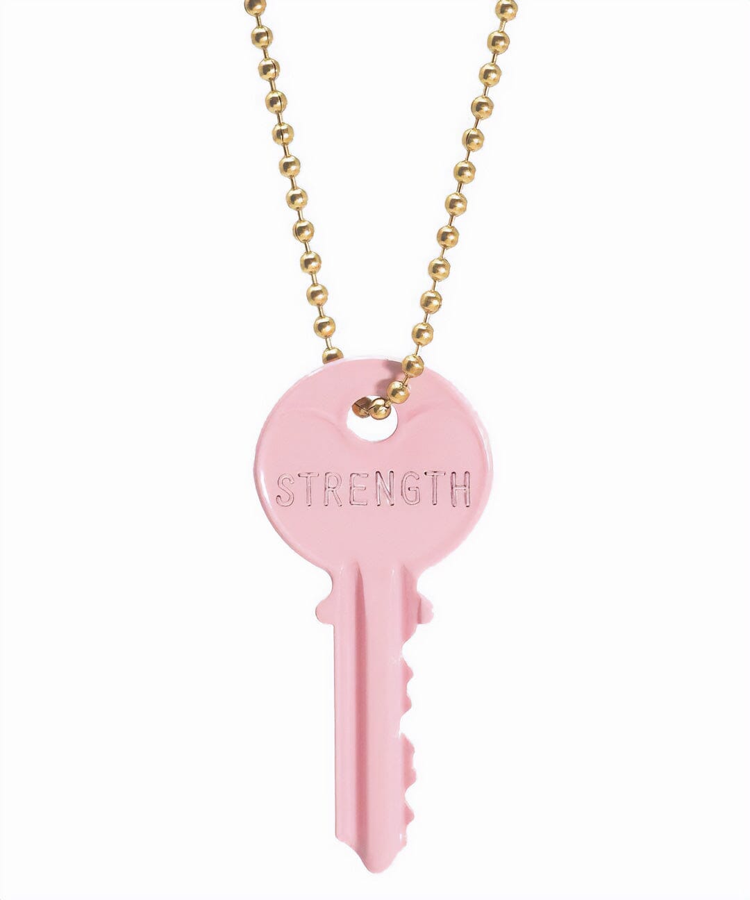 N - Pastel Pink Classic Ball Chain Key Necklace Necklaces The Giving Keys 