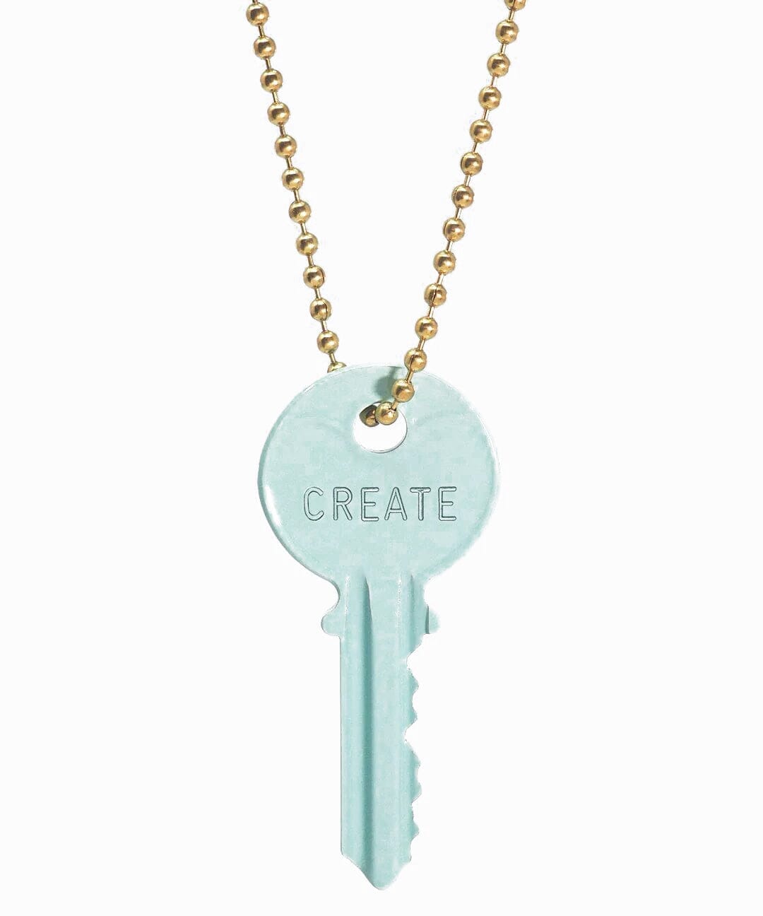 N - Pastel Green Classic Ball Chain Key Necklace Necklaces The Giving Keys 