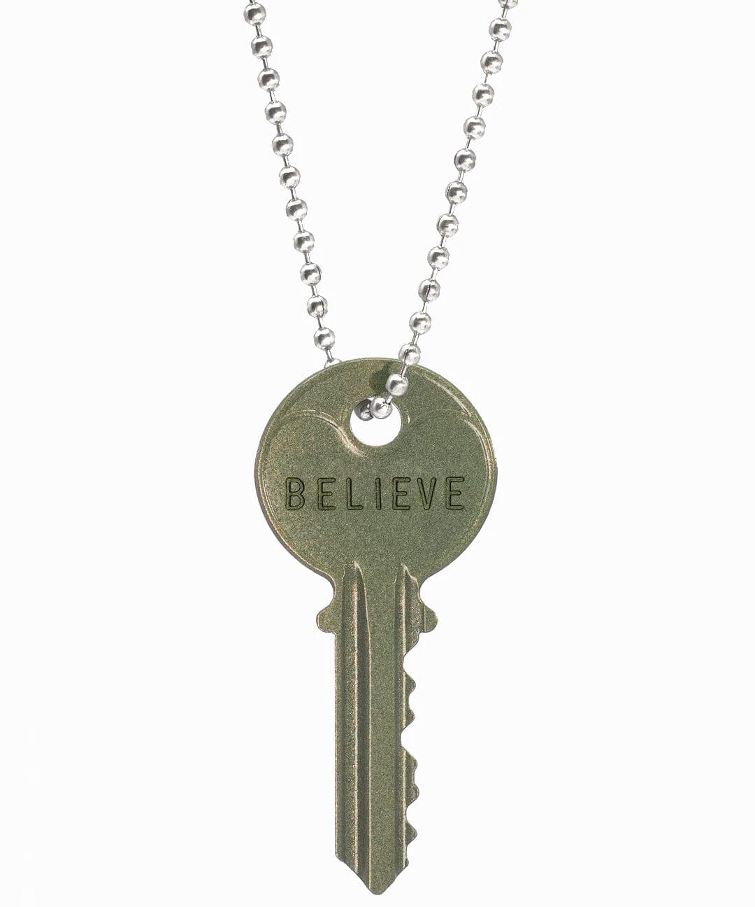 N - Sage Classic Ball Chain Key Necklace Necklaces The Giving Keys Silver 