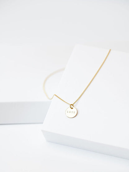 N - Small Disc Pendant Necklace Necklaces The Giving Keys 