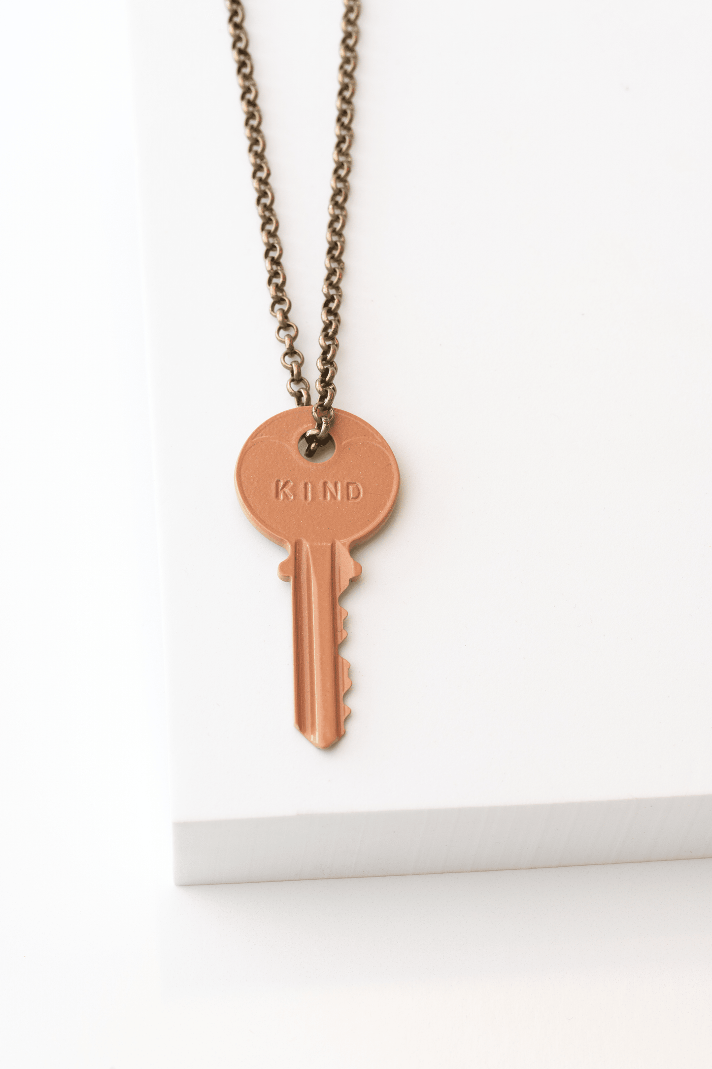 Peach Fuzz Classic Key Necklace Necklaces The Giving Keys Gold 