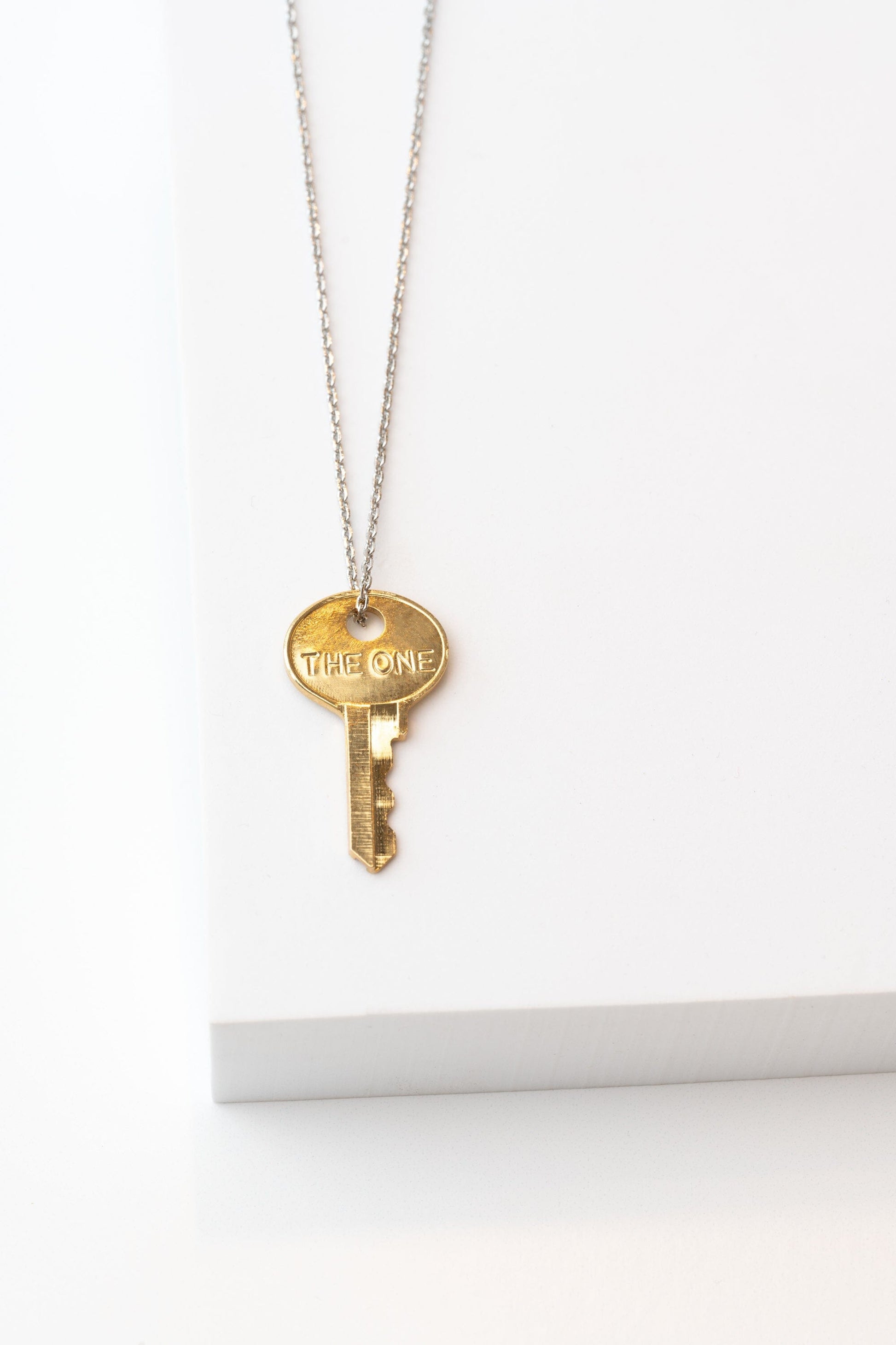 THE ONE Dainty Key Necklace Necklaces The Giving Keys Dainty Silver 