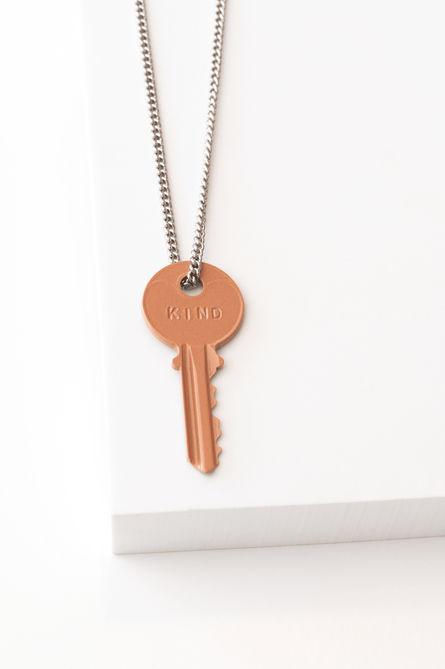 Peach Fuzz Classic Key Necklace Necklaces The Giving Keys Silver 
