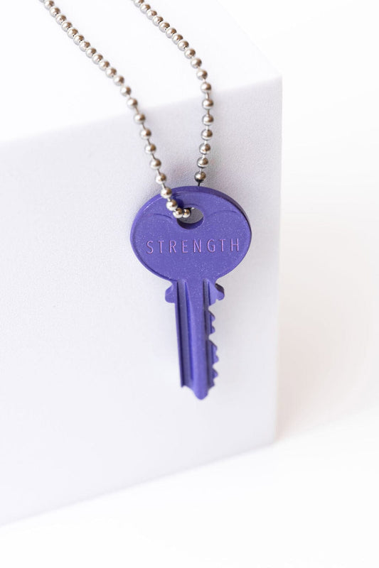 N - Dark Purple Classic Ball Chain Key Necklace Necklaces The Giving Keys 