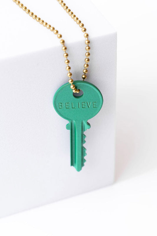 N - Green Classic Ball Chain Key Necklace Necklaces The Giving Keys 