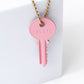 N - Pastel Pink Classic Ball Chain Key Necklace Necklaces The Giving Keys 