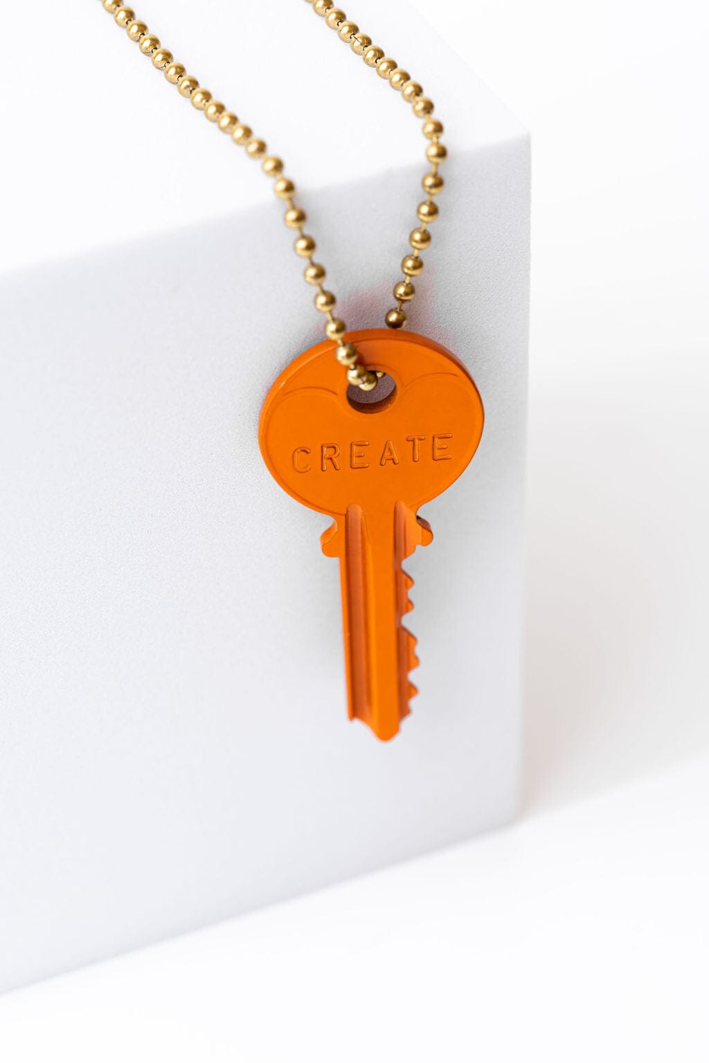 N - Orange Classic Ball Chain Key Necklace Necklaces The Giving Keys 