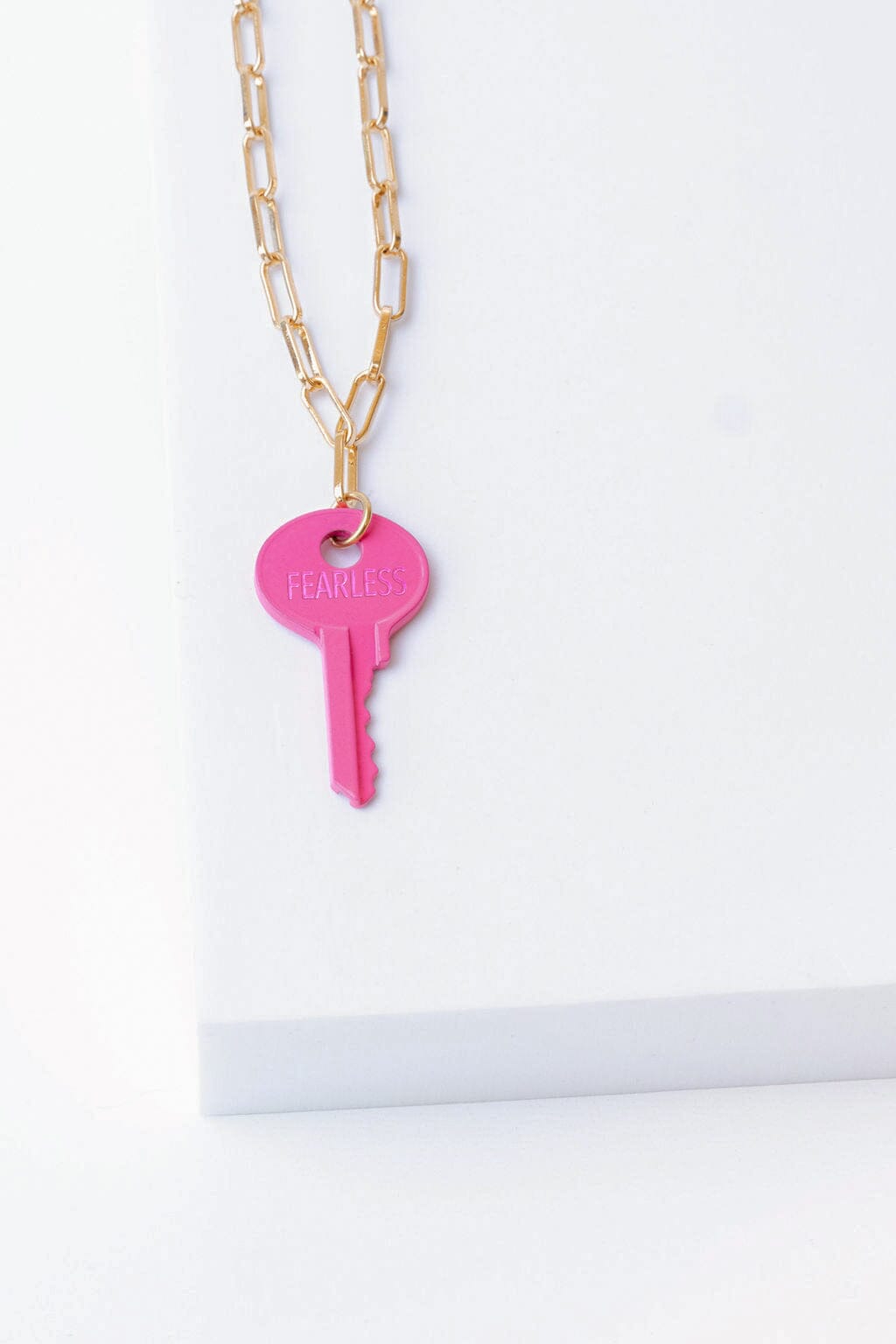 N - Hot Pink Dainty Brooklyn Necklace Necklaces The Giving Keys 