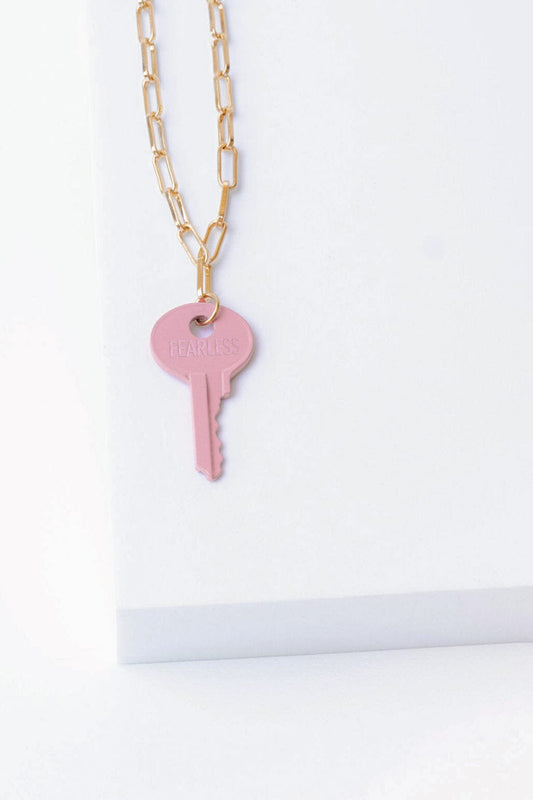 N - Pastel Pink Dainty Brooklyn Necklace Necklaces The Giving Keys 